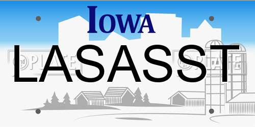 LASASST Iowa License Plate
