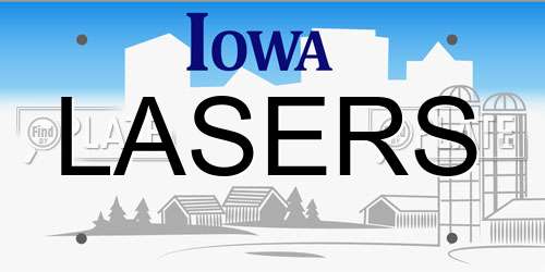 LASERS Iowa License Plate