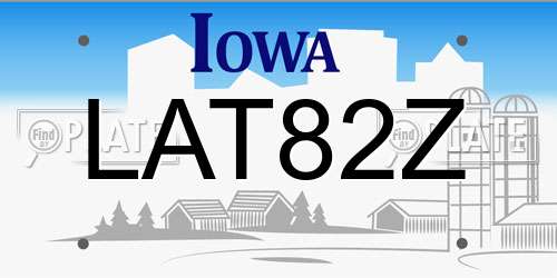 LAT82Z Iowa License Plate