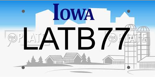 LATB77 Iowa License Plate