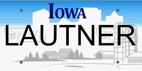 LAUTNER Iowa License Plate