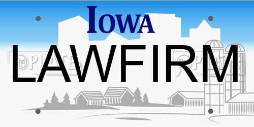LAWFIRM Iowa License Plate