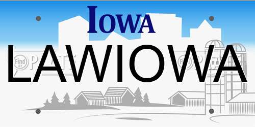 LAWIOWA Iowa License Plate