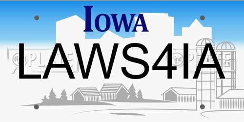 LAWS4IA Iowa License Plate