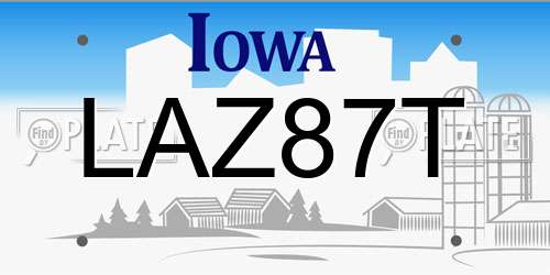 LAZ87T Iowa License Plate