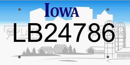 LB24786 Iowa License Plate