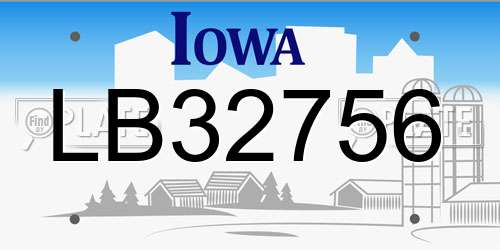 LB32756 Iowa License Plate