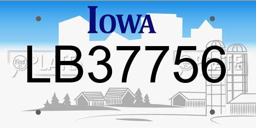 LB37756 Iowa License Plate