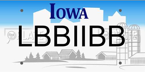 LBBIIBB Iowa License Plate