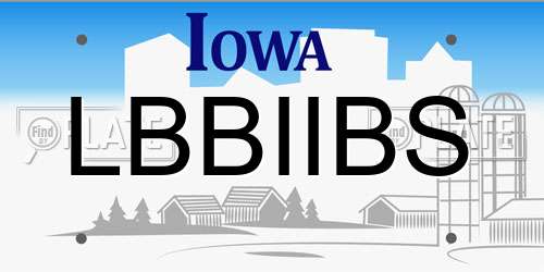 LBBIIBS Iowa License Plate
