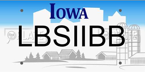 LBSIIBB Iowa License Plate