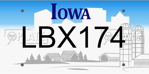 LBX174 Iowa License Plate