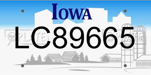 LC89665 Iowa License Plate