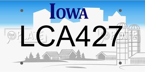 LCA427 Iowa License Plate