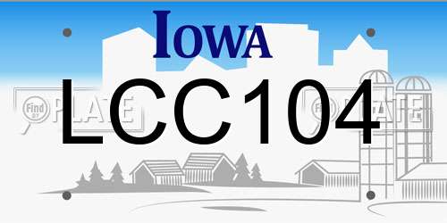 LCC104 Iowa License Plate