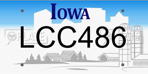 LCC486 Iowa License Plate