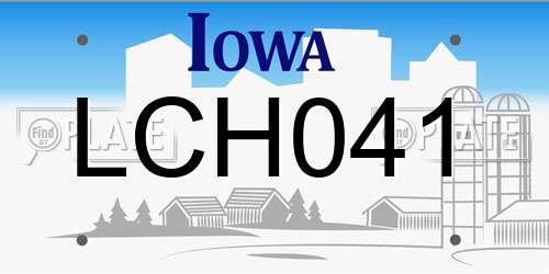LCH041 Iowa License Plate