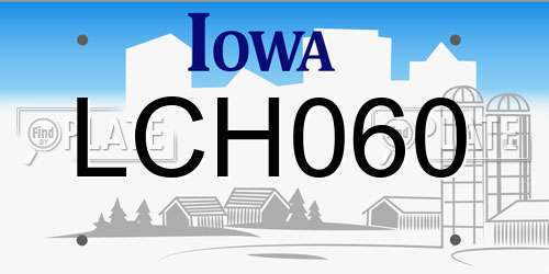 LCH060 Iowa License Plate