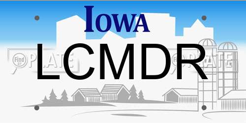 LCMDR Iowa License Plate