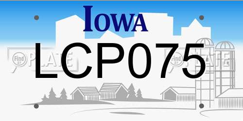 LCP075 Iowa License Plate