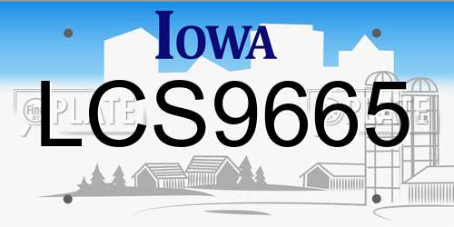 LCS9665 Iowa License Plate