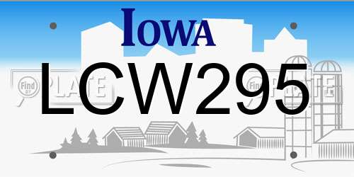 LCW295 Iowa License Plate