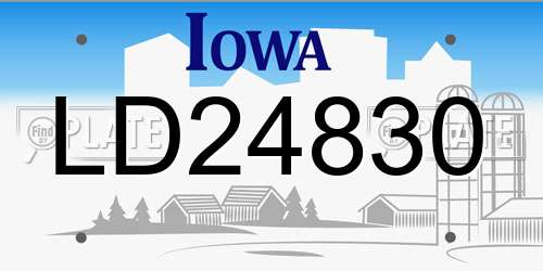 LD24830 Iowa License Plate