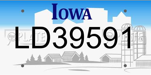 LD39591 Iowa License Plate