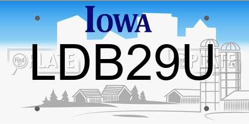 LDB29U Iowa License Plate