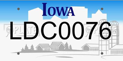 LDC0076 Iowa License Plate