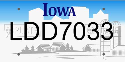 LDD7033 Iowa License Plate