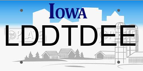 LDDTDEE Iowa License Plate