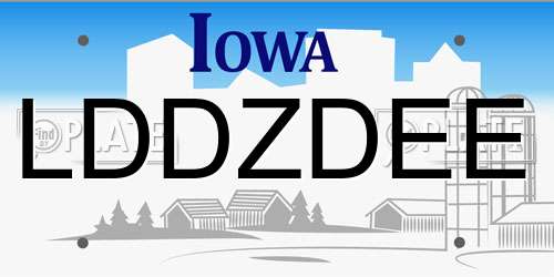 LDDZDEE Iowa License Plate