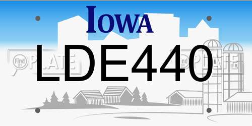 LDE440 Iowa License Plate