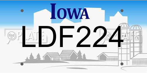 LDF224 Iowa License Plate