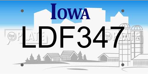 LDF347 Iowa License Plate