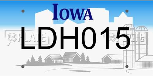 LDH015 Iowa License Plate