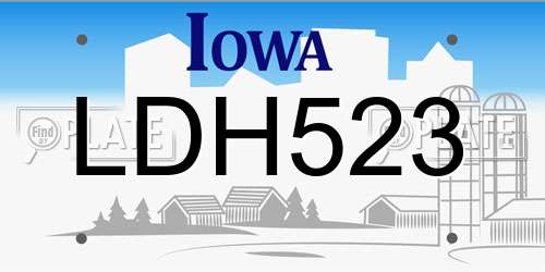 LDH523 Iowa License Plate