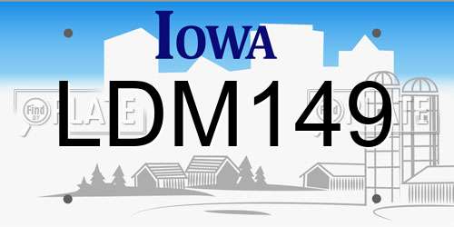 LDM149 Iowa License Plate