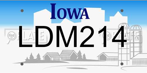 LDM214 Iowa License Plate
