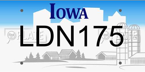 LDN175 Iowa License Plate