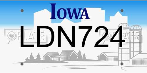 LDN724 Iowa License Plate