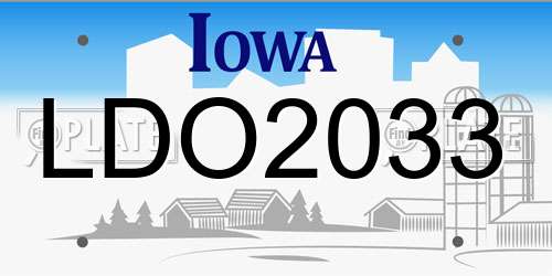 LDO2033 Iowa License Plate