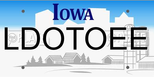 LDOTOEE Iowa License Plate
