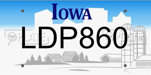 LDP860 Iowa License Plate