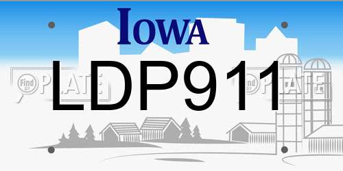 LDP911 Iowa License Plate