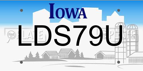 LDS79U Iowa License Plate