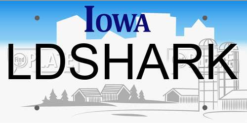 LDSHARK Iowa License Plate
