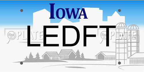 LEDFT Iowa License Plate