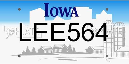 LEE564 Iowa License Plate